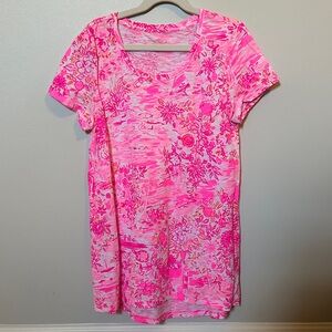 Lilly Pulitzer Pink Patterned Tee.  Women’s XXS.